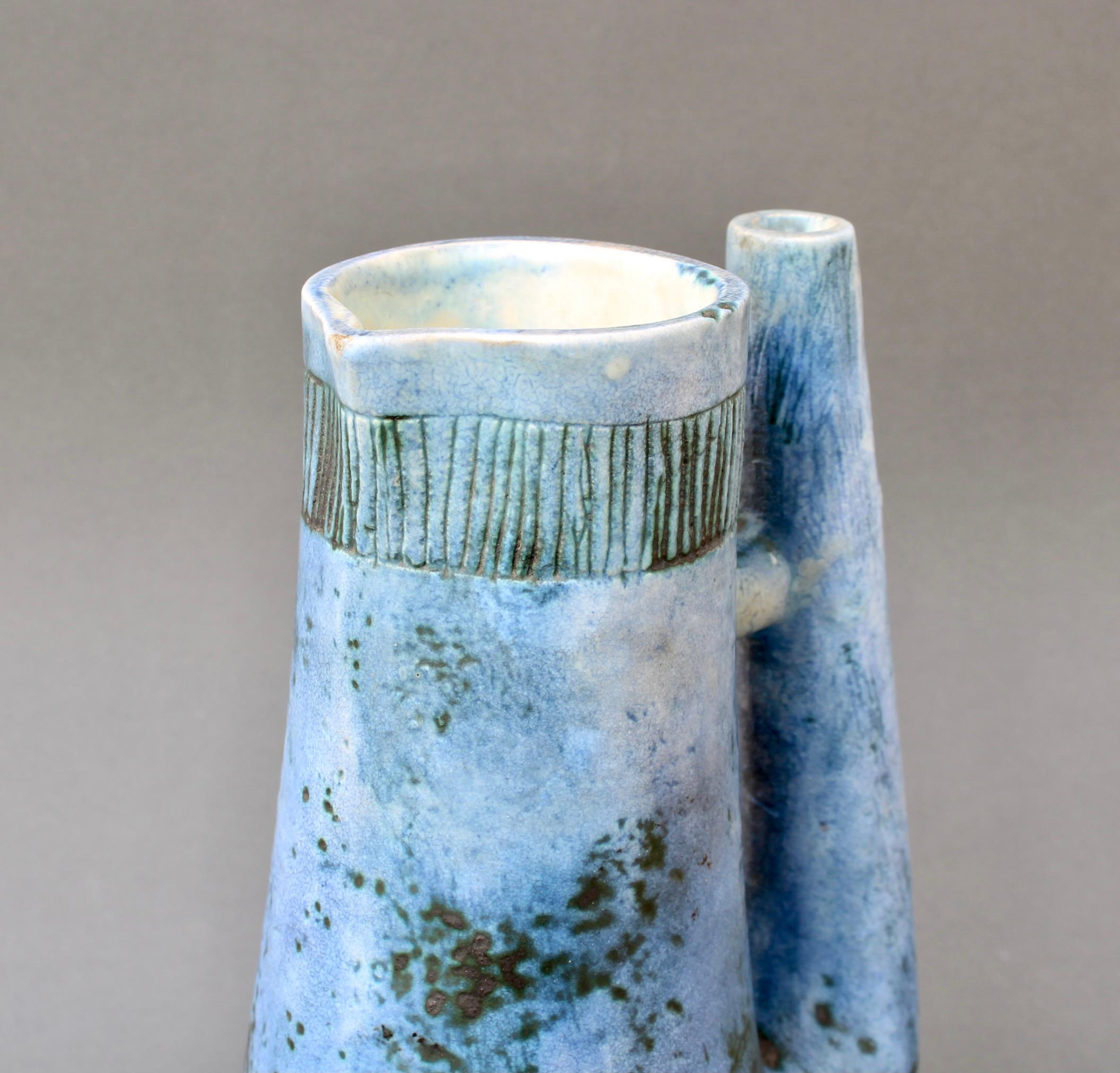 Blue Zoomorphic Ceramic Mid-Century French Vase by Jacques Blin 'circa 1950s' For Sale 12