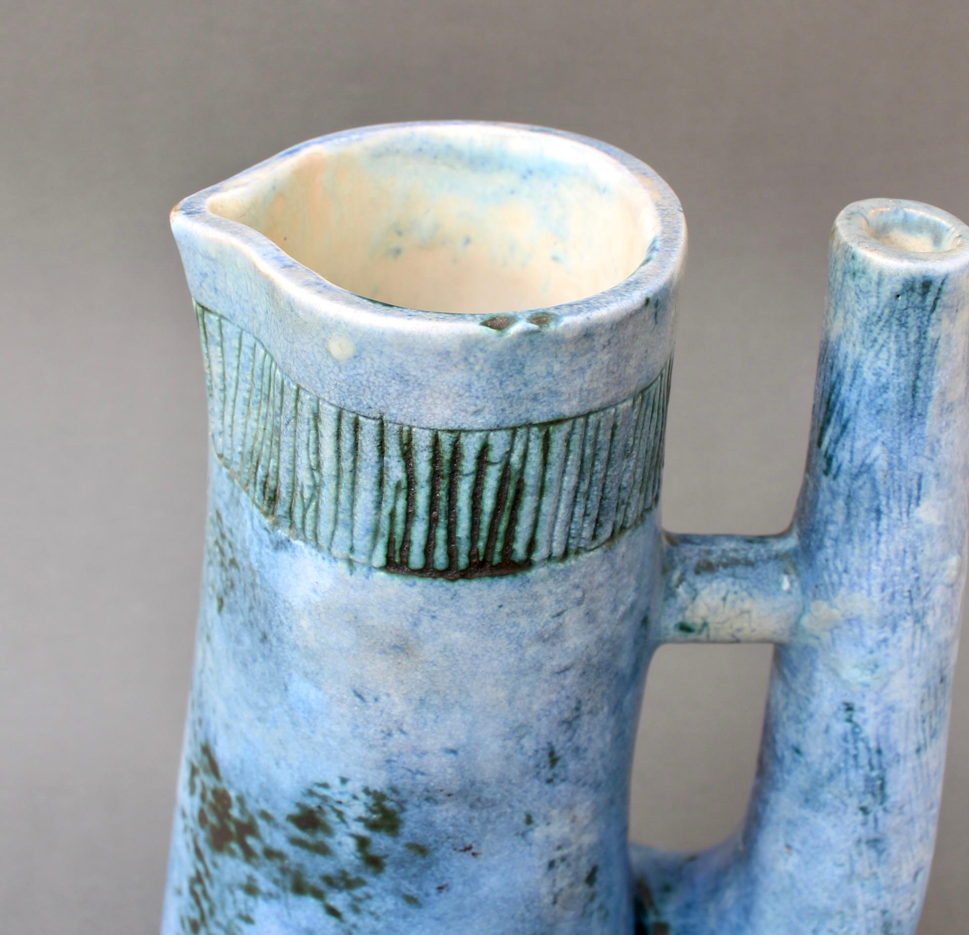 Blue Zoomorphic Ceramic Mid-Century French Vase by Jacques Blin 'circa 1950s' For Sale 14