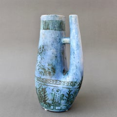 Blue Zoomorphic Ceramic Mid-Century French Vase by Jacques Blin 'circa 1950s'