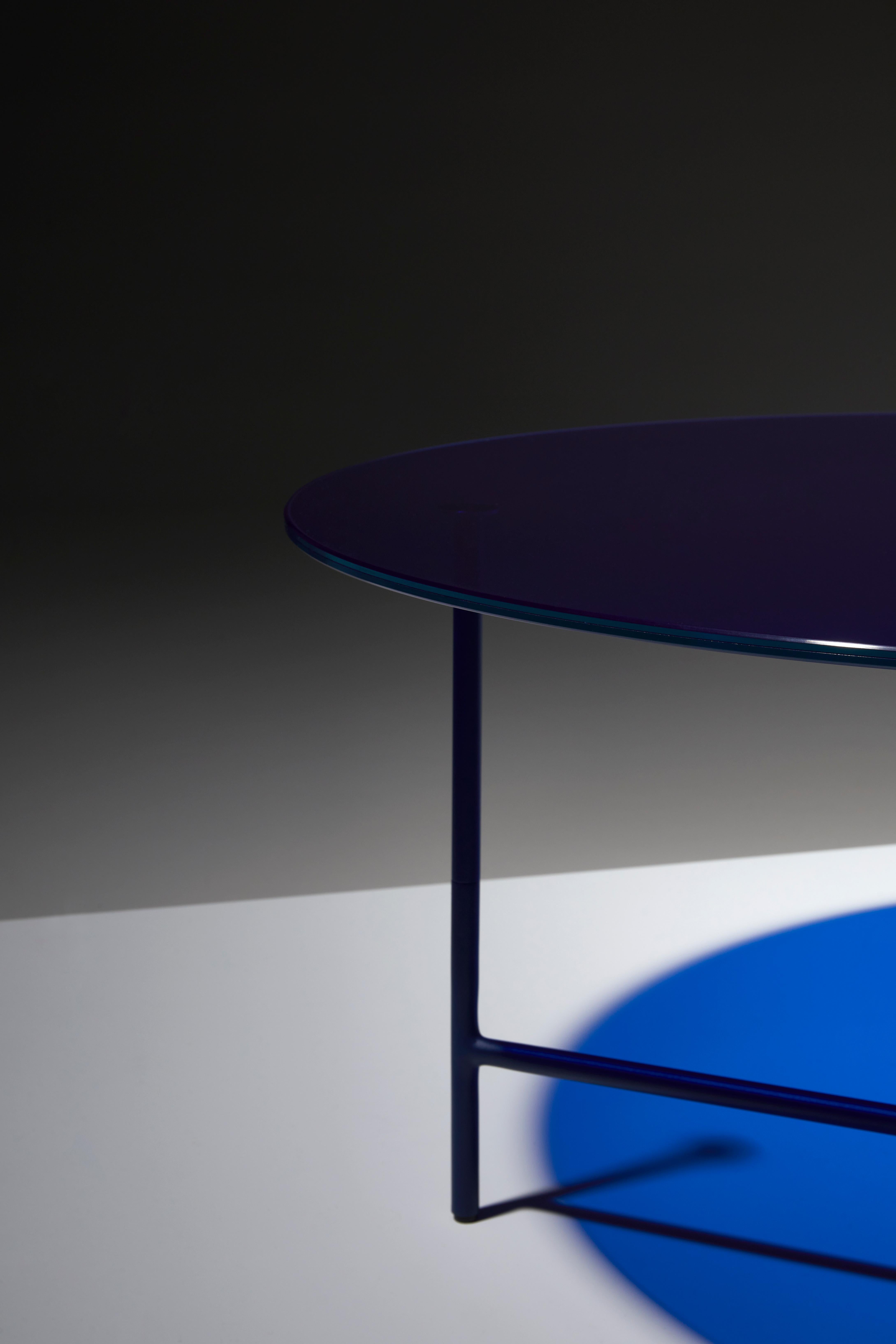 French Blue Zorro Coffee Table by Note Design Studio for La Chance For Sale