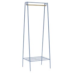 Blue ‘A' Clothes Rail with a Brass Pole Luxury Clothes Rack