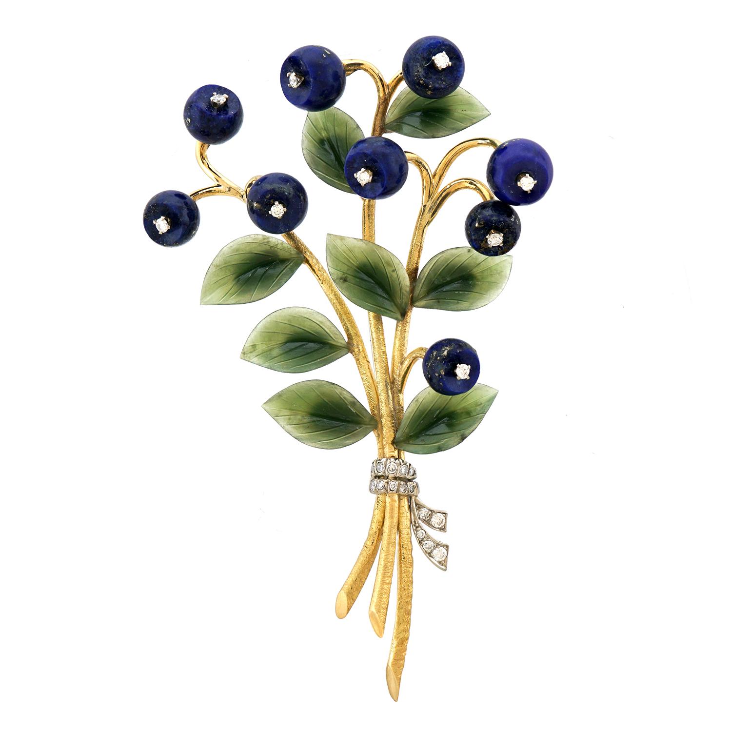 Blueberry Brooch In Excellent Condition In Litchfield, CT