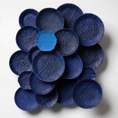 Contemporary Ceramic Wall Art Installation - "Blue+Blue"