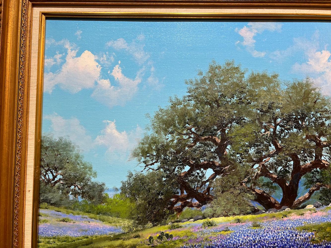 Bluebonnets, Oak, and Yucca In Good Condition In Houston, TX