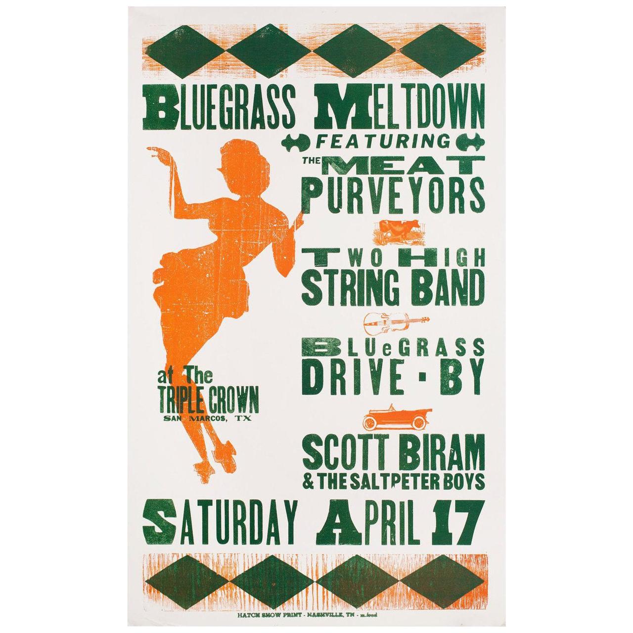 Bluegrass Meltdown 1999 U.S. Window Card Poster For Sale