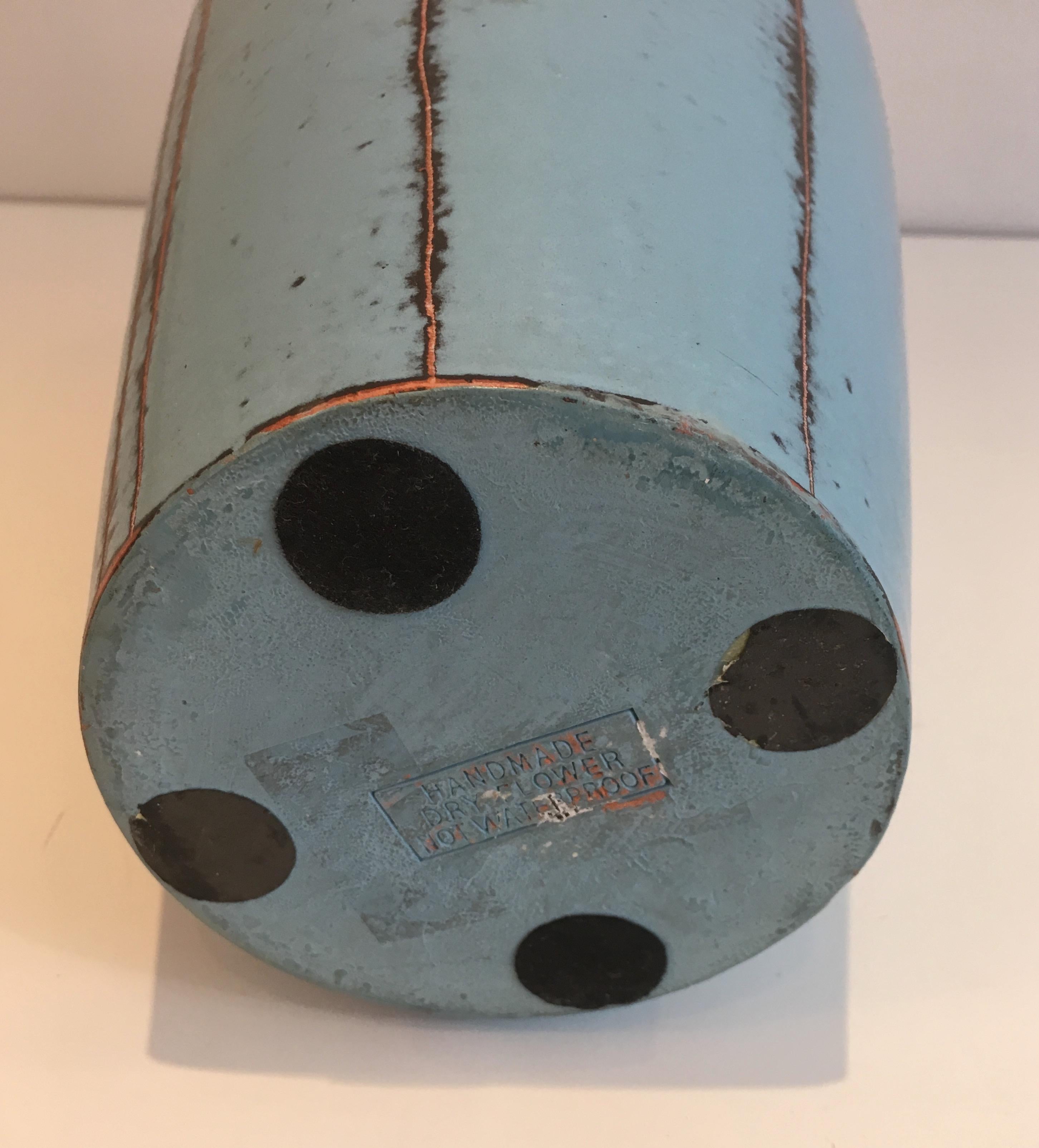 Late 20th Century Blueish Ceramic Vase, circa 1970