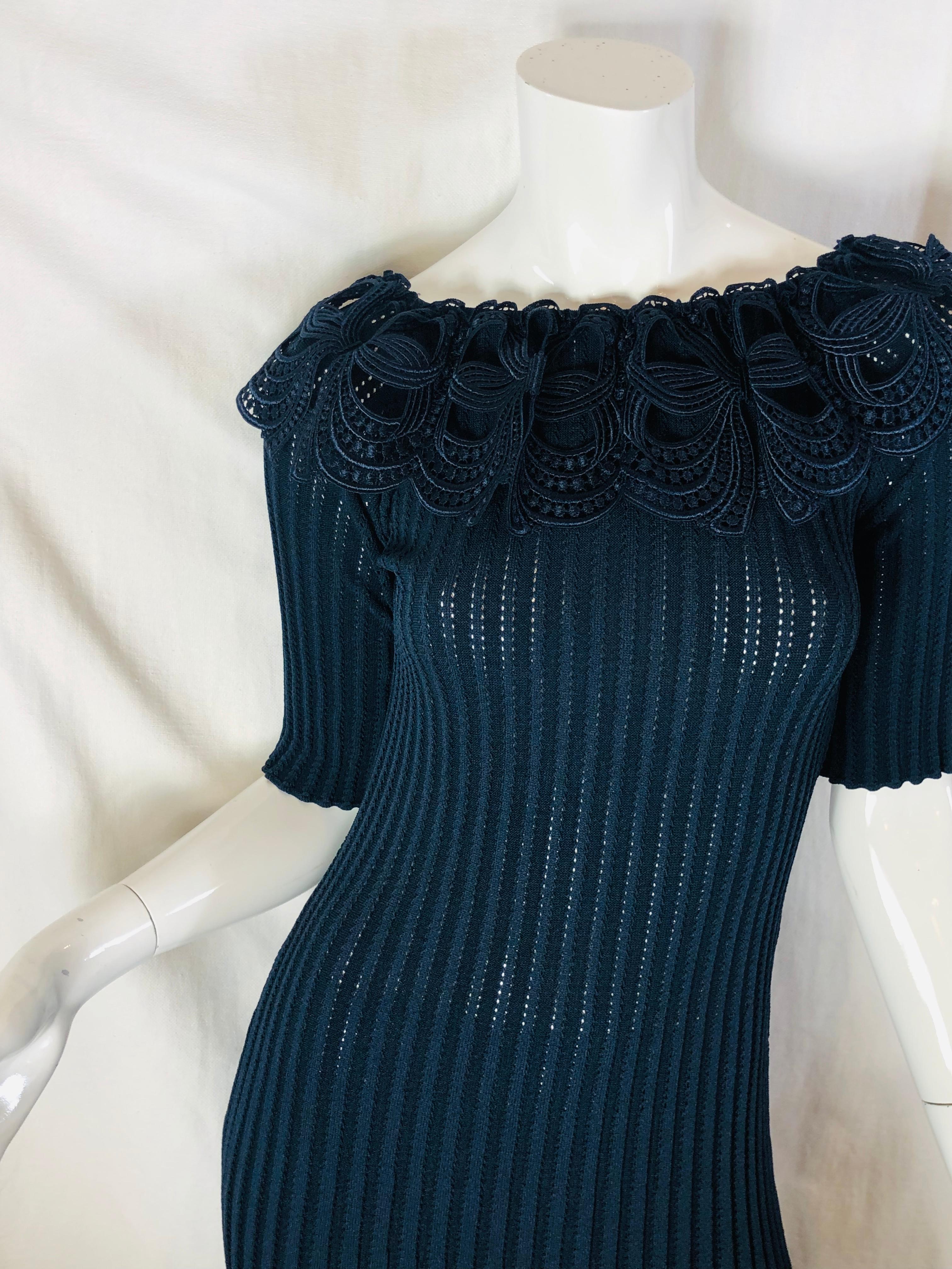 Black Bluemarine Ribbed Dress