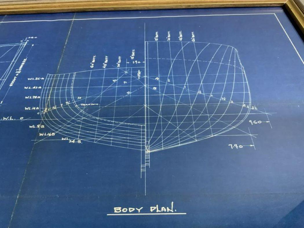 Alden blueprint of Motor Yacht Gypsy which was a 101 foot yacht built in 1927. This is a hull lines drawing of this plum bow vessel. Weight is 16 pounds. 20