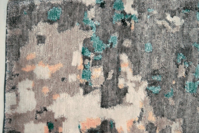 Blues and Grays Abstract Design Rug For Sale at 1stDibs