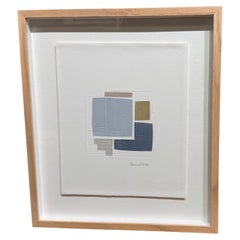 Blues, Tan, Grey Embossing By Perrine Blaise, Frankreich, Contemporary
