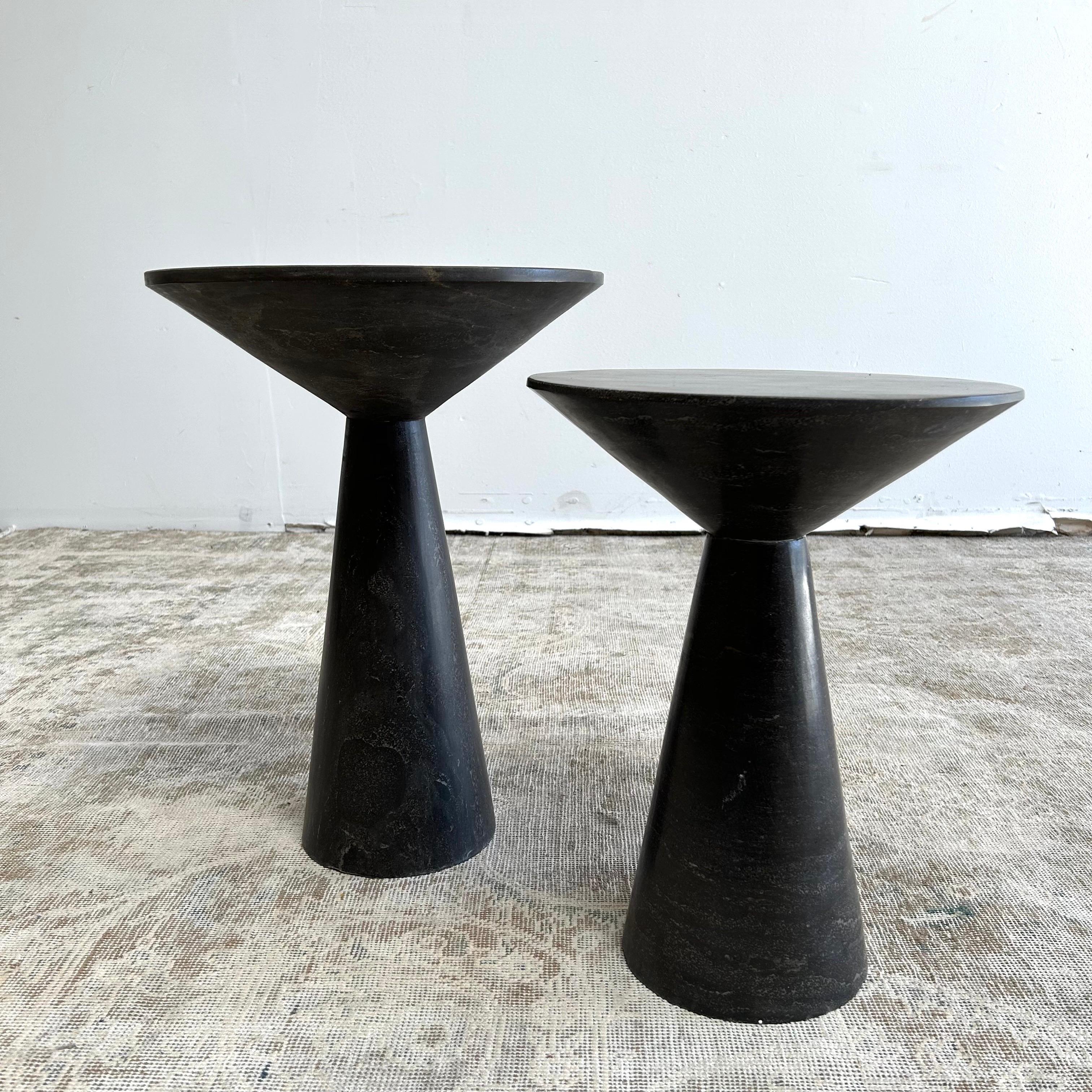 Contemporary Bluestone Modern Side Table
