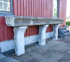 Bluestone Sink on Nice Socles, 18th Century