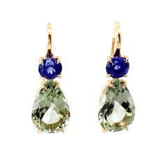 Bluetopaz Amethyst Earrings of high quality made in a traditional Italian Work