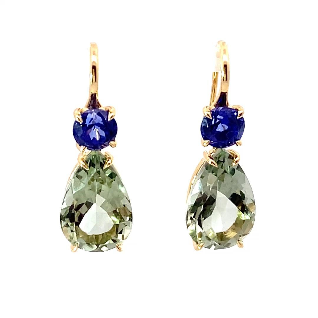Bluetopaz Amethyst Earrings of high quality made in a traditional Italian Work For Sale