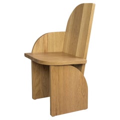 Bluff Side Chair Right, Wood Sculptural Accent Side Chair, American White Oak