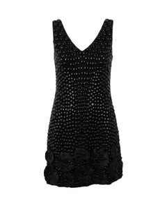 Blugirl by Blumarine FW 2010 Runway Black Embroidered Flower Dress - Look 35