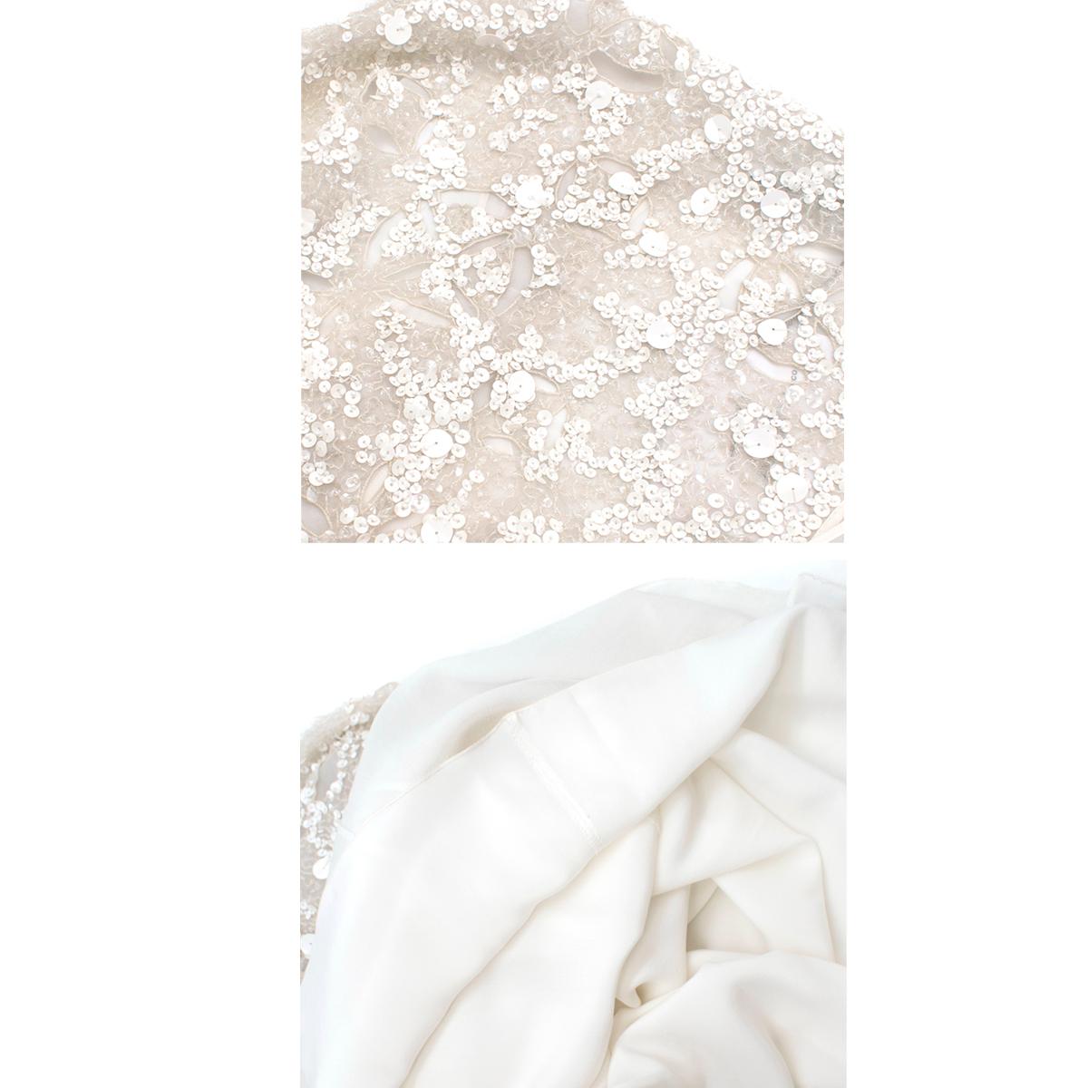 Blugirl White Sequin Embellished Midi Dress estimated size S For Sale 2
