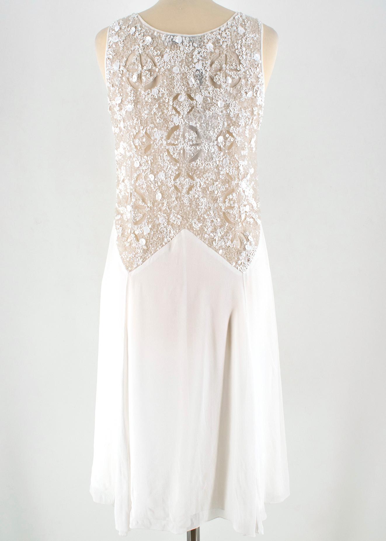 white embellished midi dress