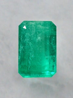 Bluish Green 5.94 Carat Emerald Cut Muzo Colombian Emerald Gem - May Birthstone