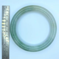 Certified Genuine Burmese Bluish Green Jadeite Jade Bangle