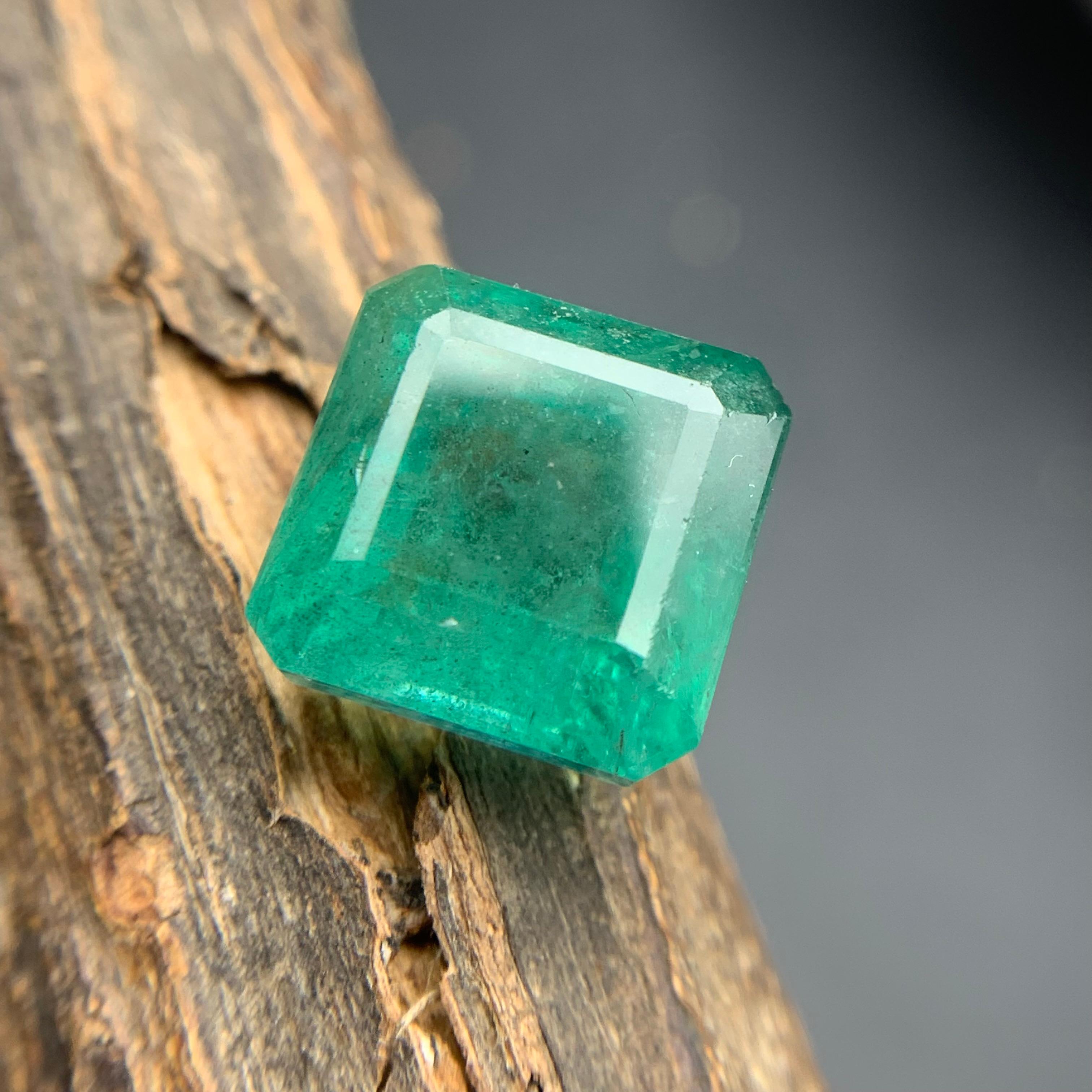 Bluish Green Natural Emerald Ring, Pendant Loose Gemstone 10.75 Ct for Jewelry For Sale 4