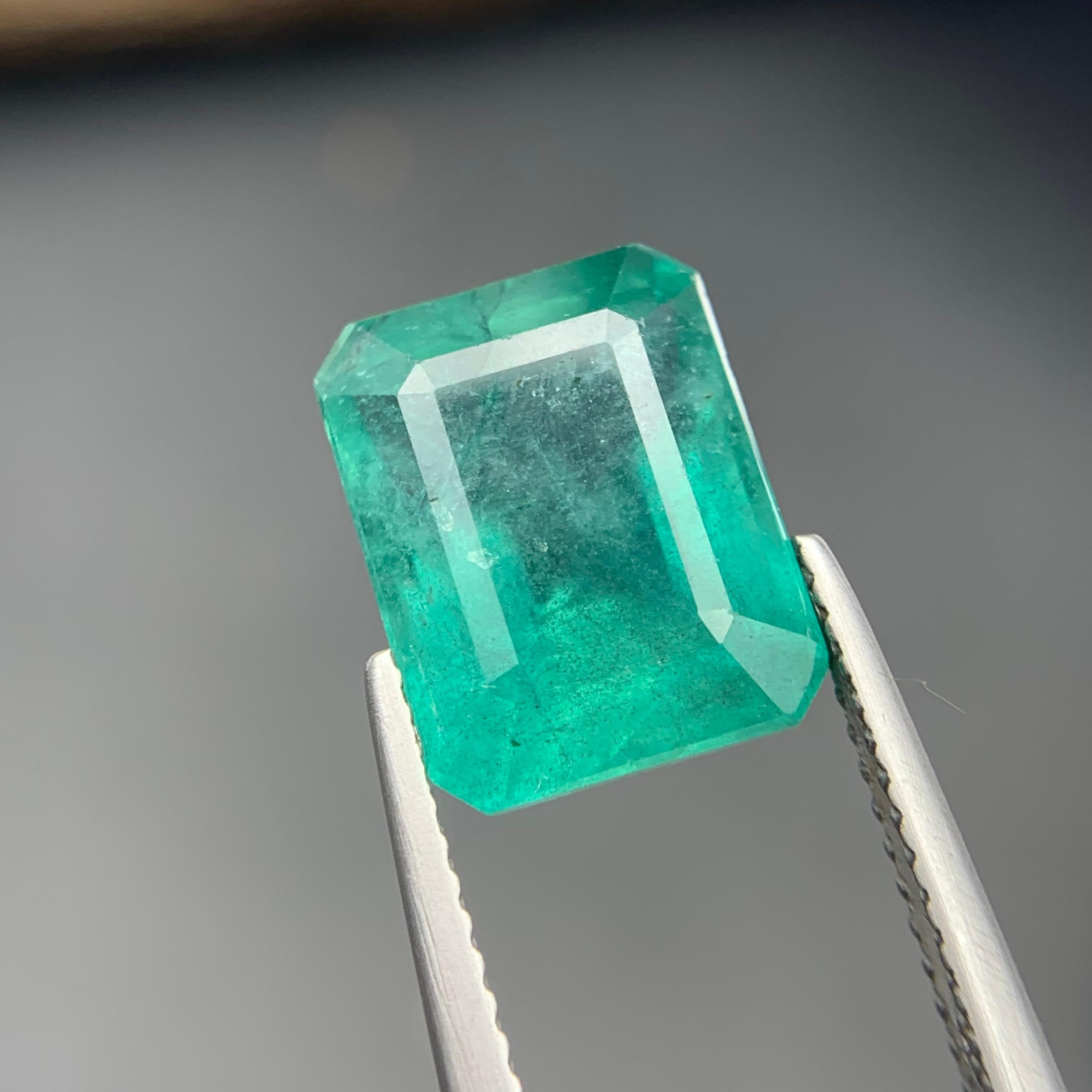 Bluish Green Natural Emerald Ring, Pendant Loose Gemstone 6.35 Ct for Jewelry For Sale 5