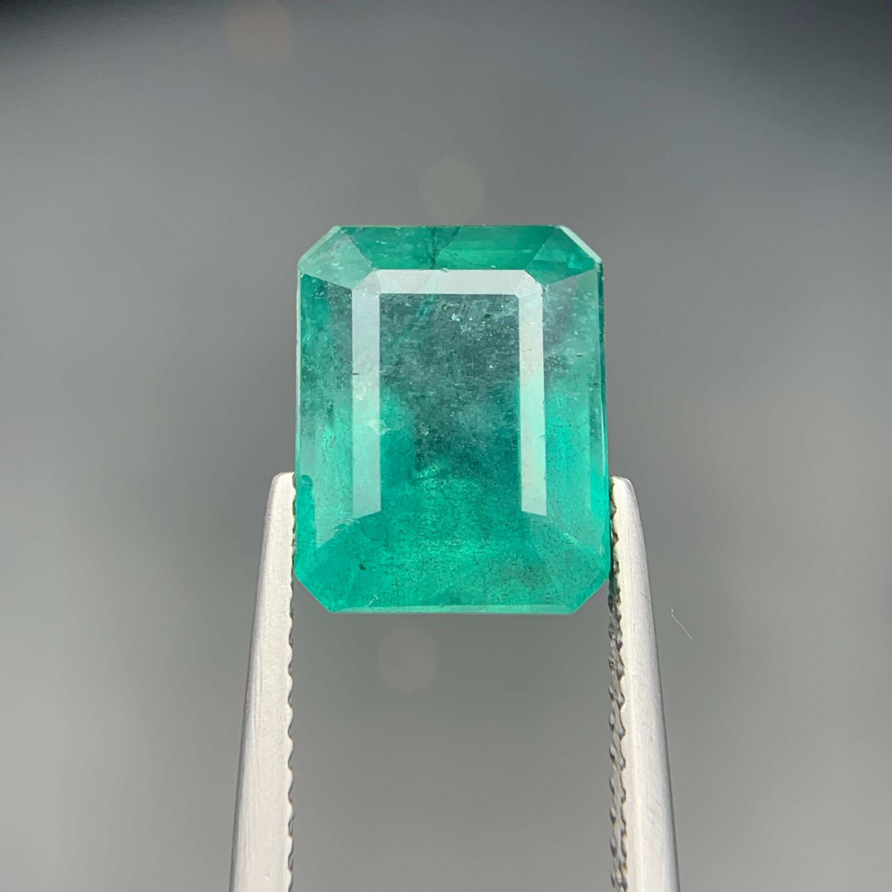 Bluish Green Natural Emerald Ring, Pendant Loose Gemstone 6.35 Ct for Jewelry For Sale 7