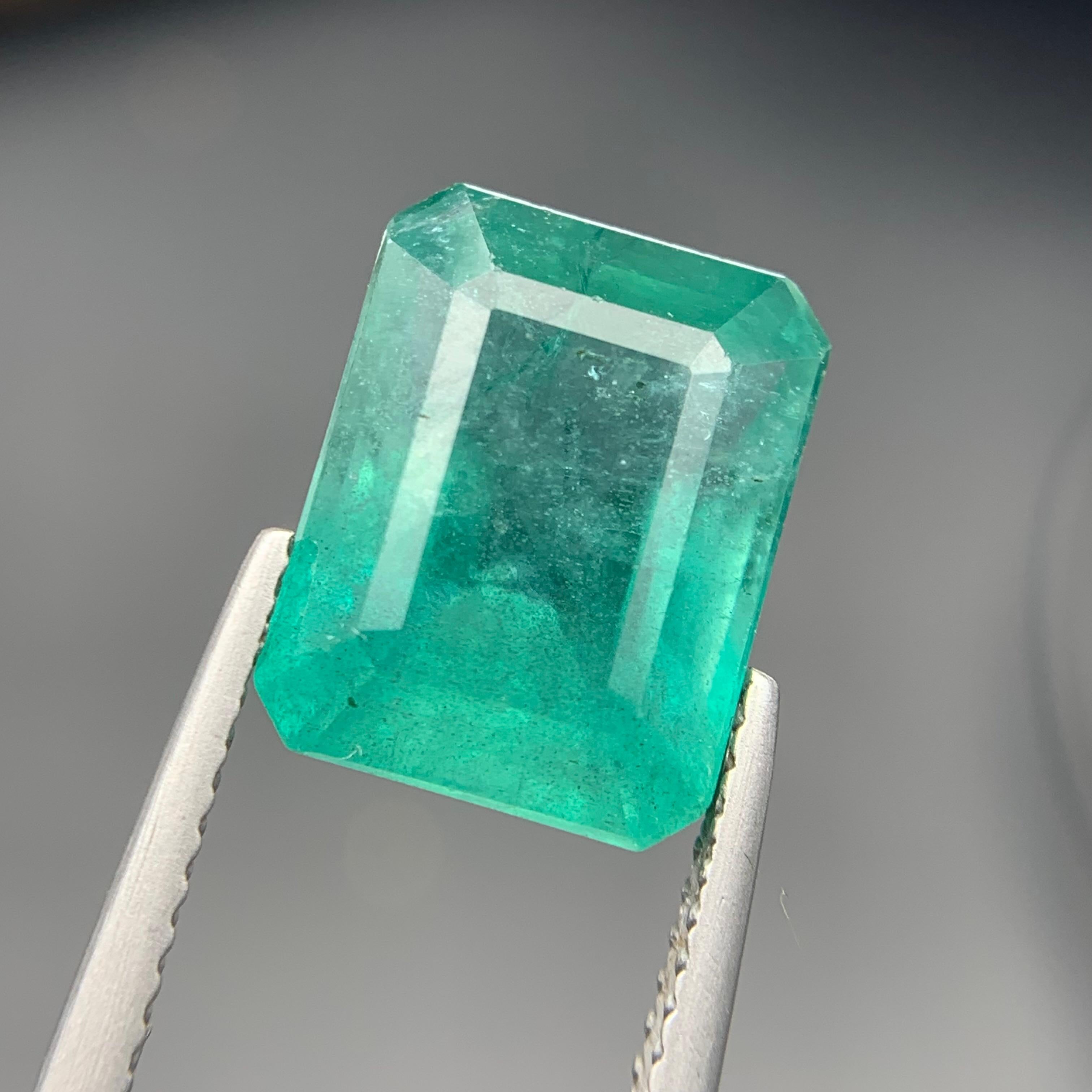 Women's or Men's Bluish Green Natural Emerald Ring, Pendant Loose Gemstone 6.35 Ct for Jewelry For Sale