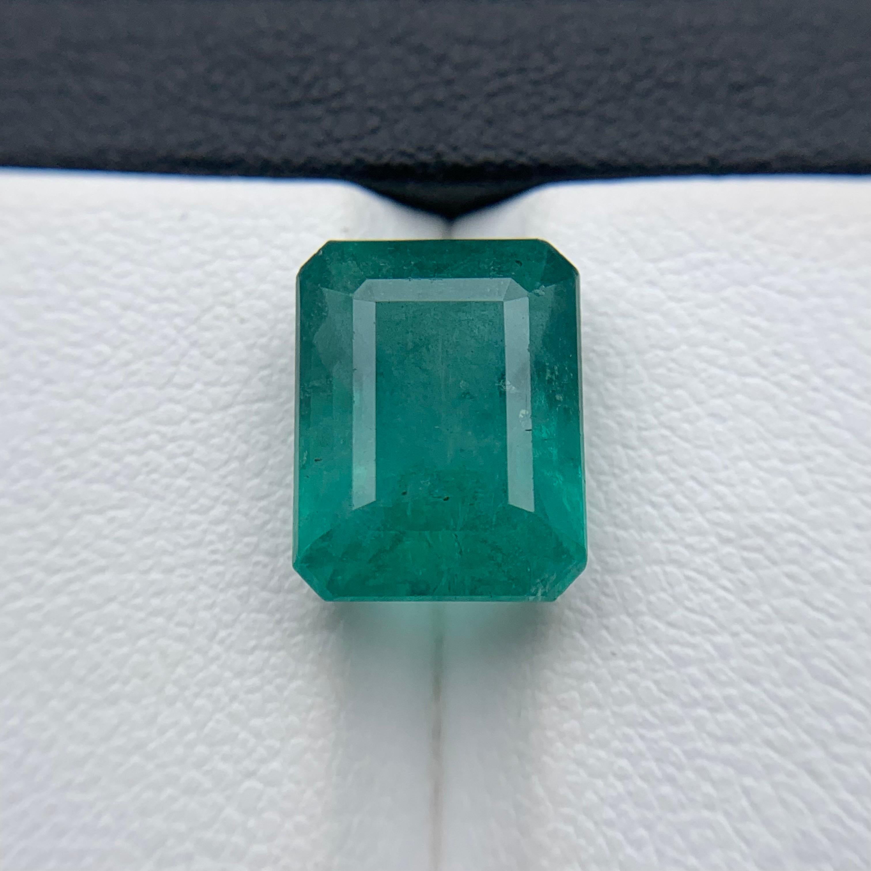 Bluish Green Natural Emerald Ring, Pendant Loose Gemstone 6.35 Ct for Jewelry For Sale 1