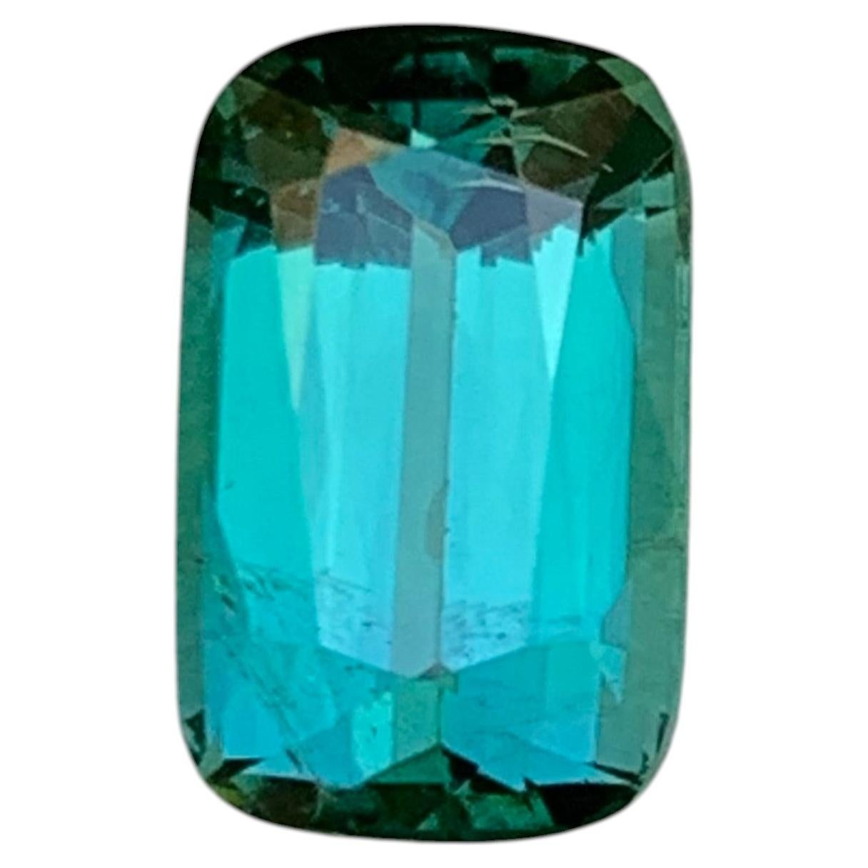 Tormalina naturale verde bluastra da 2.40 carati con taglio a cuscino, gemma sfusa per anello