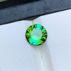 Bluish Green Natural Tourmaline 2.66 Carat Round Cut Loose Gemstone for Ring