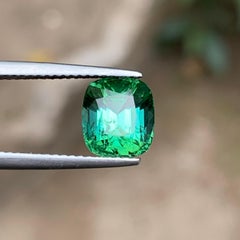 Bluish Green Natural Tourmaline 2.76 Carat Cushion Cut Loose Gemstone for Ring