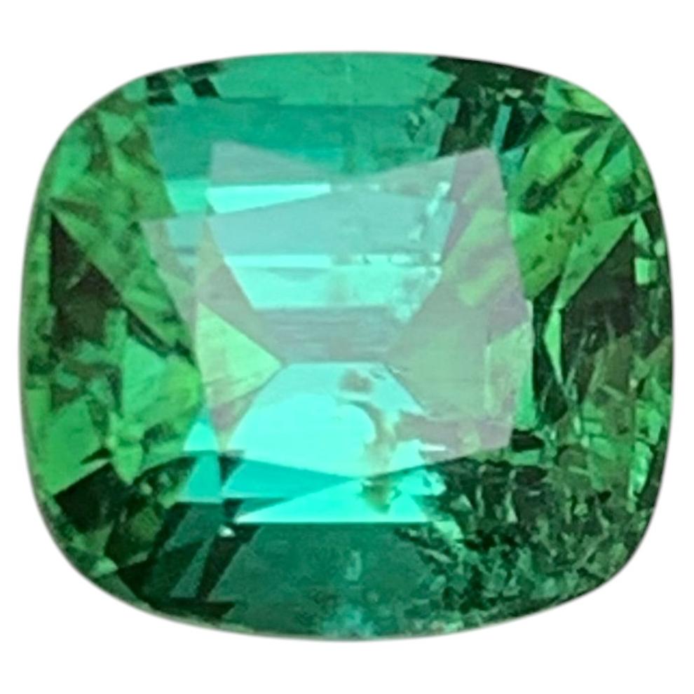 Bluish Green Natural Tourmaline 2.76 Carat Cushion Cut Loose Gemstone for Ring For Sale