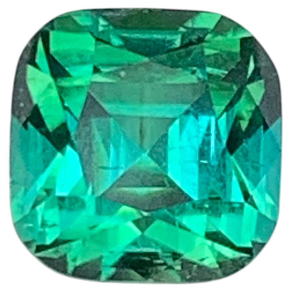Tormalina naturale verde bluastra da 3,25 carati con taglio a cuscino, gemma sfusa per anello in vendita