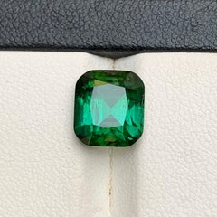 Bluish Green Natural Tourmaline 4.62 Carat Cushion Cut Loose Gemstone for Ring
