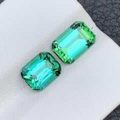 Bluish Green Natural Tourmaline 4.65 Ct Cushion & Emerald Cut Loose Gemstones