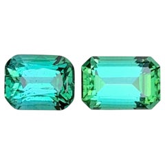 Bluish Green Natural Tourmaline 4.65 Ct Cushion & Emerald Cut Loose Gemstones