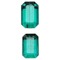 Bluish Green Natural Tourmaline 4.66 Carat Emerald Cut Loose Gemstones for Jewel