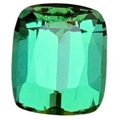 Gema Turmalina Natural Verde Azulada 2,25 qt talla cojín para anillo, joya