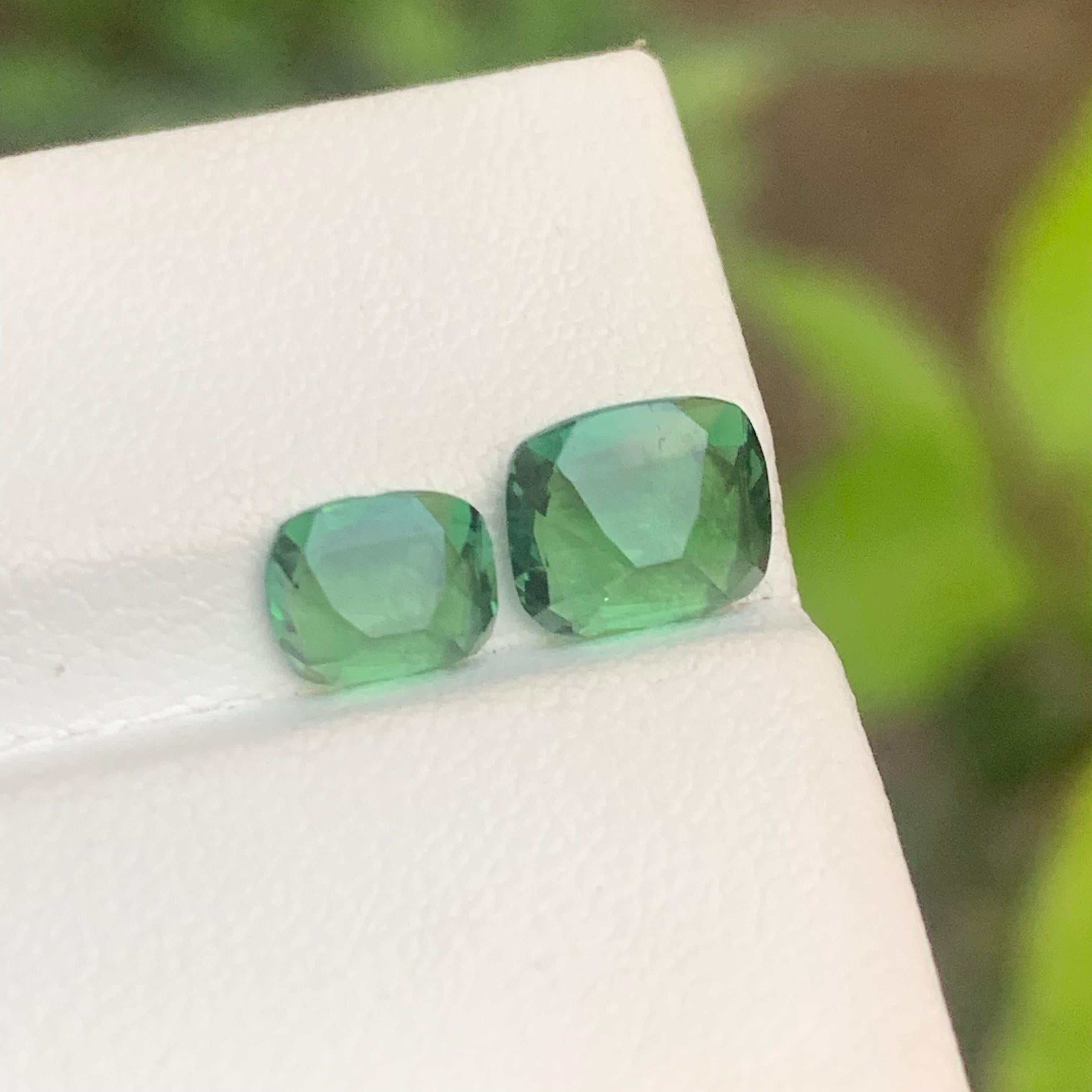 Pierres précieuses tourmaline naturelle vert bleuté taille coussin 2,55 carats pour bague, bijoux Neuf - En vente à Peshawar, PK