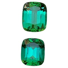 Turmalina Natural Verde Azulada Anillo, Pendientes Piedras Sueltas 3 CT Talla Cojín