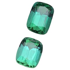 Verde azulado Turmalina Natural Anillo Pendientes Piedras Sueltas 3.10Ct Corte Cojín