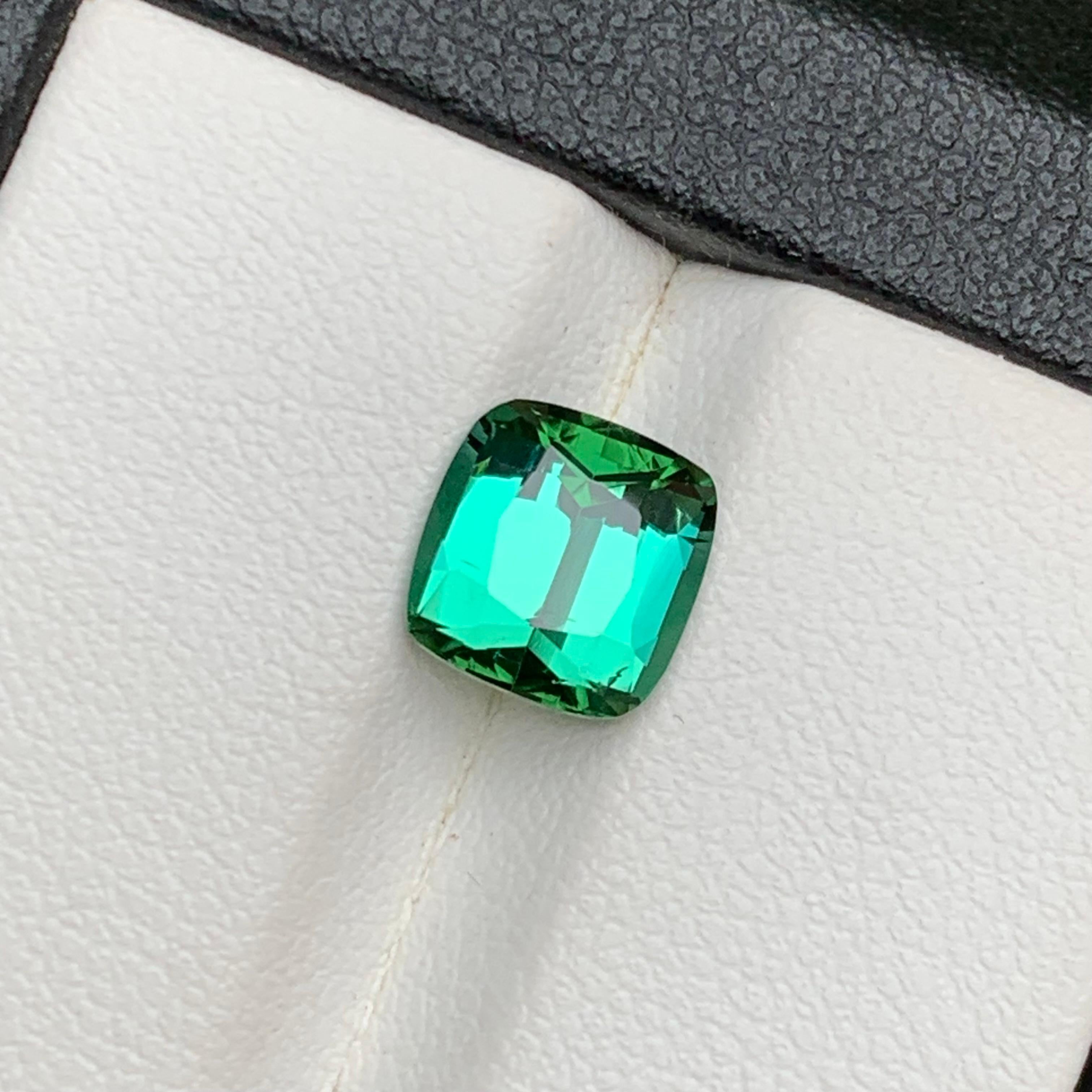 Contemporain Bague Tourmaline Naturelle Vert Bleu 2.20 Ct Coussin pour Bijoux en vente