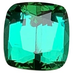Anillo de turmalina natural verde azulada Piedra suelta 2,20 ct Cojín para joyería