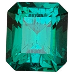 Bläulich Grüner Natürlicher Turmalin Ring Loser Edelstein 2,35 Ct Smaragd-Schliff-Schmuck