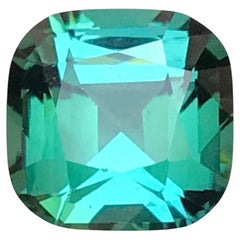 Bluish Green Natural Tourmaline Ring Loose Gemstone 2.65 Ct Cushion Cut-Jewelry