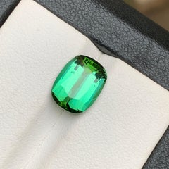 Bluish Green Natural Tourmaline Ring Loose Gemstone 3.80 Ct Cushion Cut-Jewelry