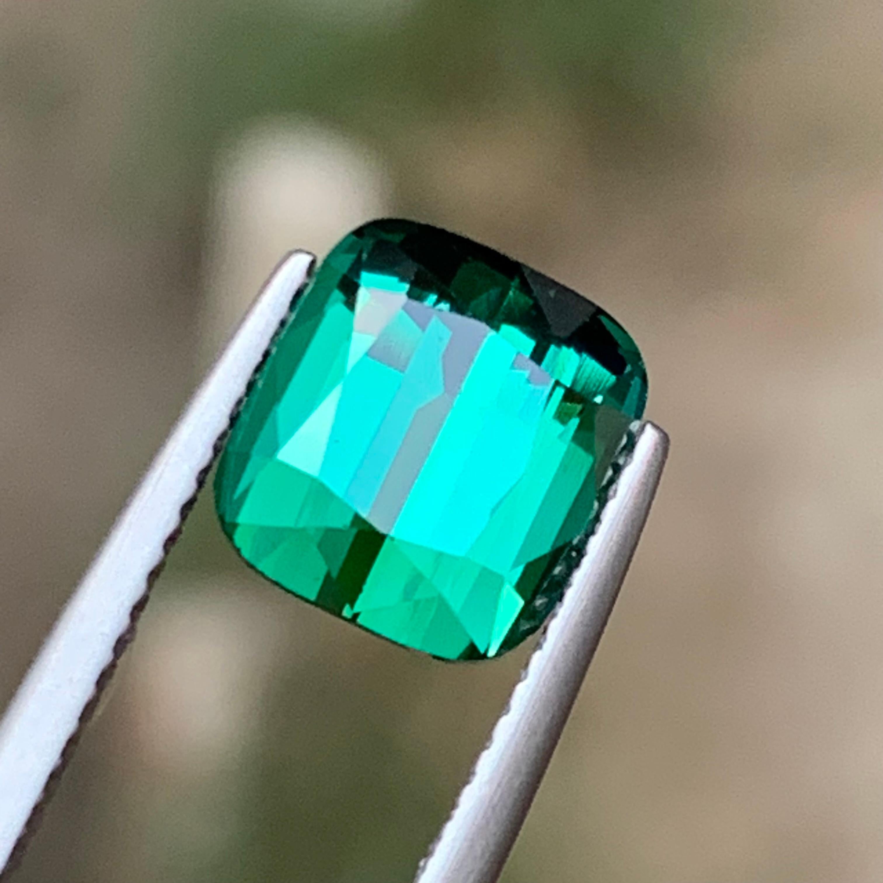 Bluish Green Natural Tourmaline Loose Gemstone for Ring, or any other Jewelry Setting Emerald Cut from Kunar, Afghanistan!!

💎 GEMSTONE TYPE: Tourmaline
⚖️ WEIGHT: 4.05 Carat
🪚 SHAPE & CUT: Cushion Cut
📏 SIZE (MM): 9.21 x 8.47 x 6.17
🌈 COLOR: 