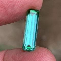 Bluish Green Natural Tourmaline Ring Loose Gemstone 5.25 Ct Emerald Cut-Jewelry