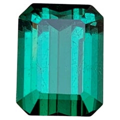 Anello di tormalina naturale verde bluastro, gemma sfusa, 6,50 ct-taglio smeraldo-gioielli